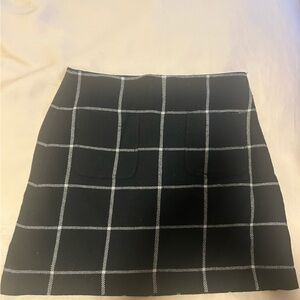 Madewell Black and White Grid Mini Skirt